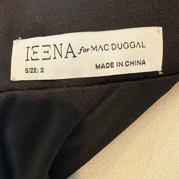 Ieena for Mac Duggal Black Princess Sleeve Cut Out Metallic Gown Womens Size 2 - Picture 15 of 16